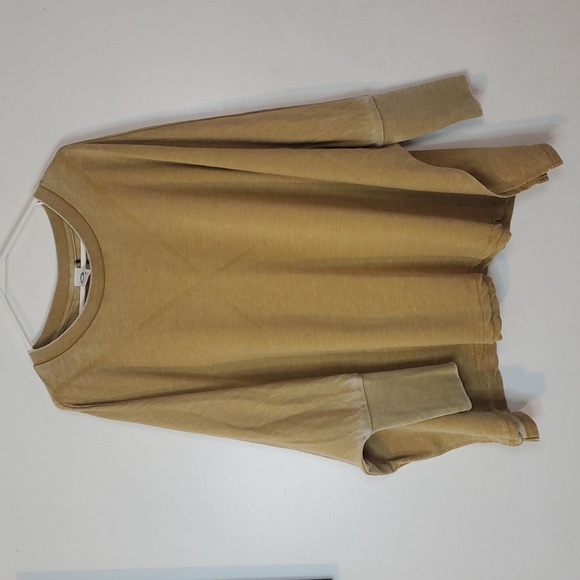 Anthropologie Akemi + Kin Bela Burnout Oversized Pullover Top Size XS/S Yellow - Picture 2 of 14